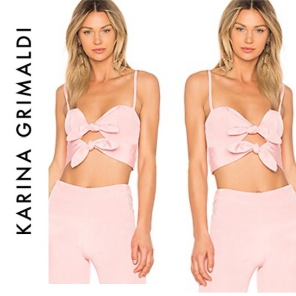 Revolve Karina Grimaldi Nelia Cutout Cropped Bustier Top - Picture 1 of 13